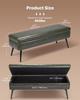 Leather Storage Ottoman Bench, PU Leather Bench with Storage and Metal Legs, Modern Shoe Benches Seat for Entryway, Upholstered End of Bed Benches for