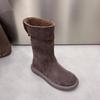 Versatile Flat Casual Fleece Women's Shoes, Snow Boots, New Boots, Mid-calf Cotton Boots