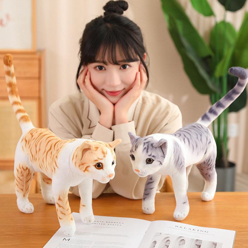 Simulation Standing Kitten Doll Plush Toy Cat Doll Children Soothing Companion Doll