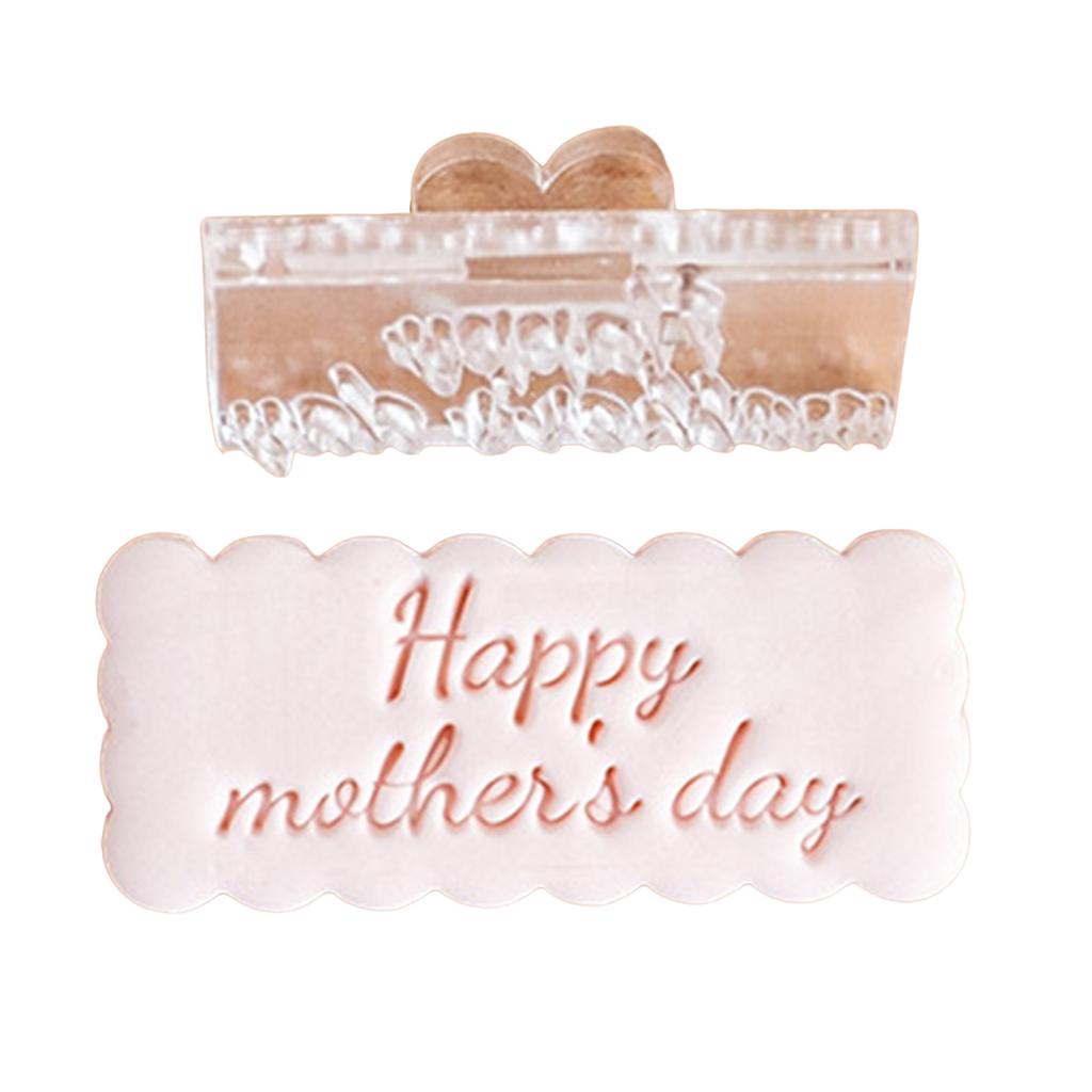 Mother's Day Cookie Stamp Molds Heartfelt Mother's Day Cookies Fondant Cutter Functional Biscuits Baking Stamp