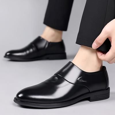 Trend New Men's Pointed Black Patent Leather Dress Business Office Shoes Male Charm Wedding Party Prom Flats Footwear