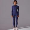 Nuova Tuta Nuda Spazzolata, Modellante Morbido e Delicato sulla Pelle, Pantaloni Lunghi, Abbigliamento da Yoga, Abbigliamento Fitness da Donna con Semi-Zip