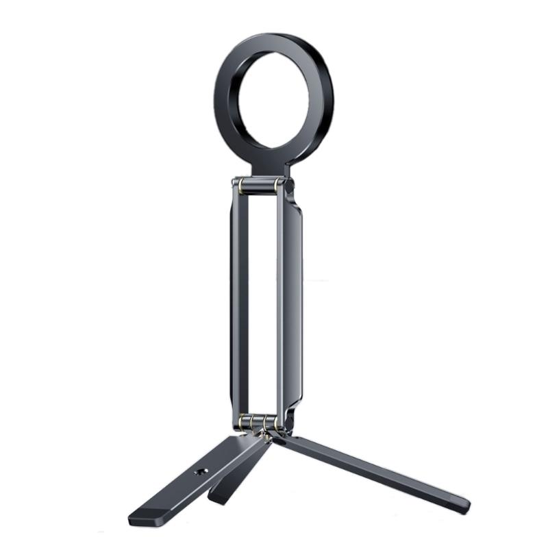 Foldable Aluminum Phone Holder Tripod For Handfree Photography Live Streaming Stable Magnetic Mount