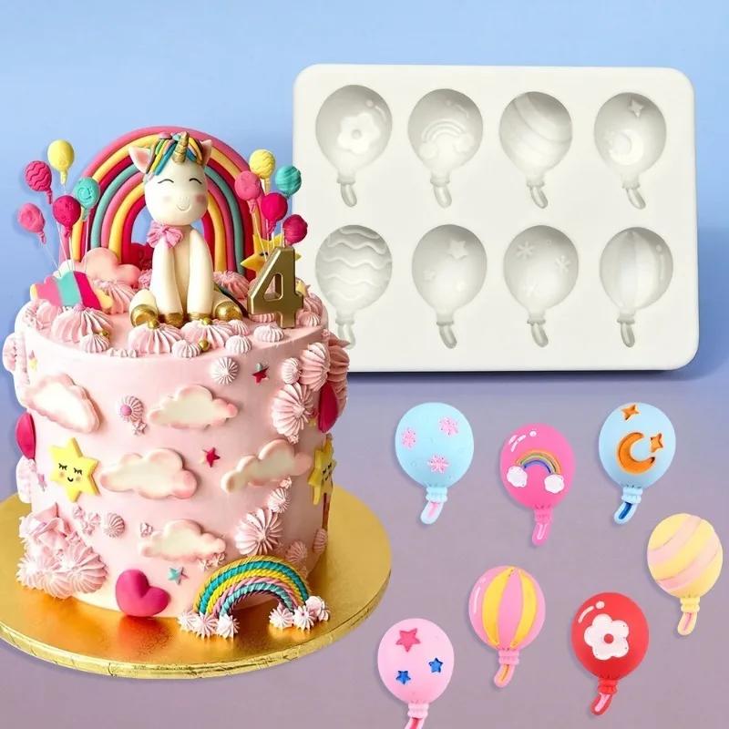 2Pcs Lollipop Chocolate Molds Small Oval Balloon Shape Silicone Cake DIY Decorating Fondant Candy Moulds Baking Tools Bakeware