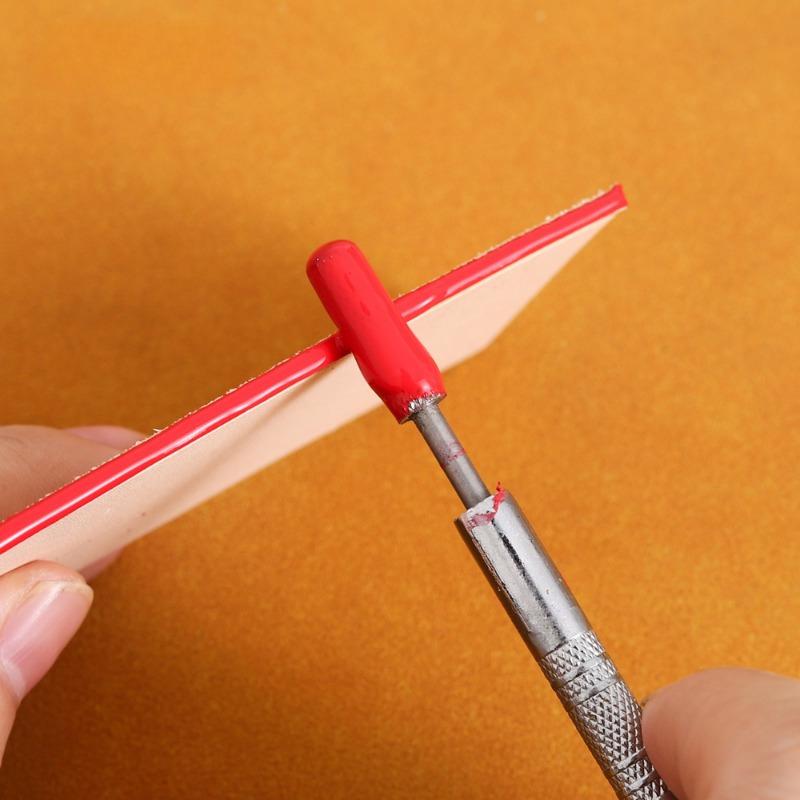 1Pc Leathercraft Edge Dye Pen&Oil Gluing Applicator-Metal Leather Paint Roller Tool Set-For DIY Leather Craft Projects