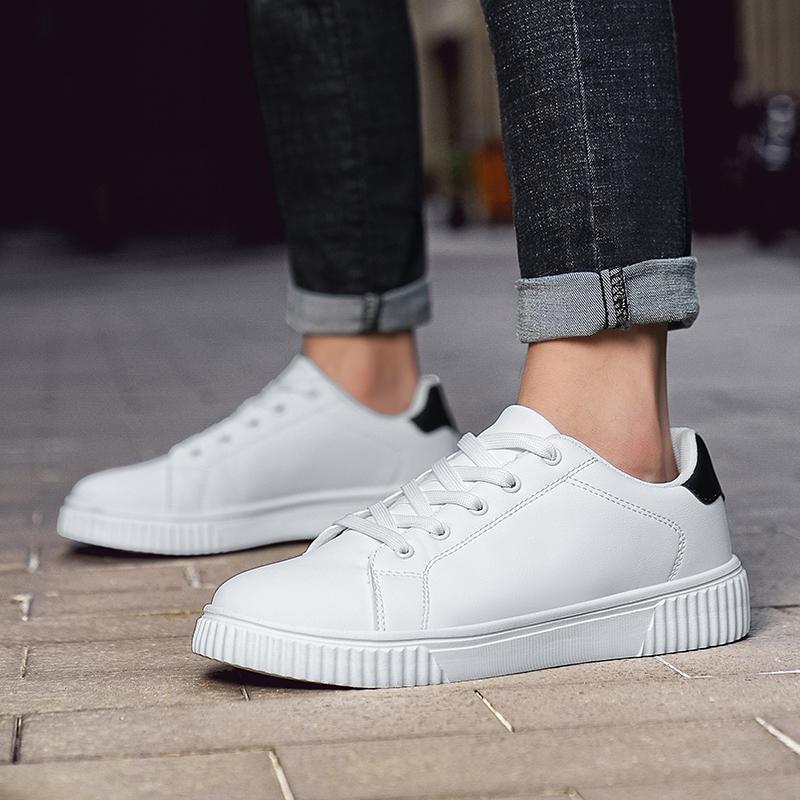 

Модные мужские кожаные повседневные туфли мужские кроссовки на шнуровке осенние брендовые мужские туфли удобные плоские туфли Zapatillas Hombre большой размер 48 48 белый