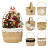 2 peças Cesta de Flores Rústica Vintage Juta Saco de Presente de Doce Decoração de Festa Cerimônia de Casamento