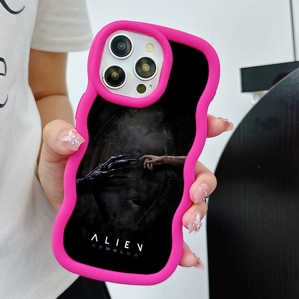Alien Romulus Mobile Cell Phone Case for iPhone 17 16 15 14 13 12 11 Air Pro Max Plus Wavy Edge TPU Colorful Cover Cover