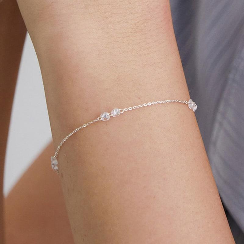 

TATIANA (925 Silver) Crystal Berry Link Chain Bracelet BR2189 SILVER