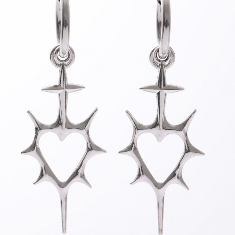 Trendy Punk Style Alloy Hollow Heart Cross Earrings