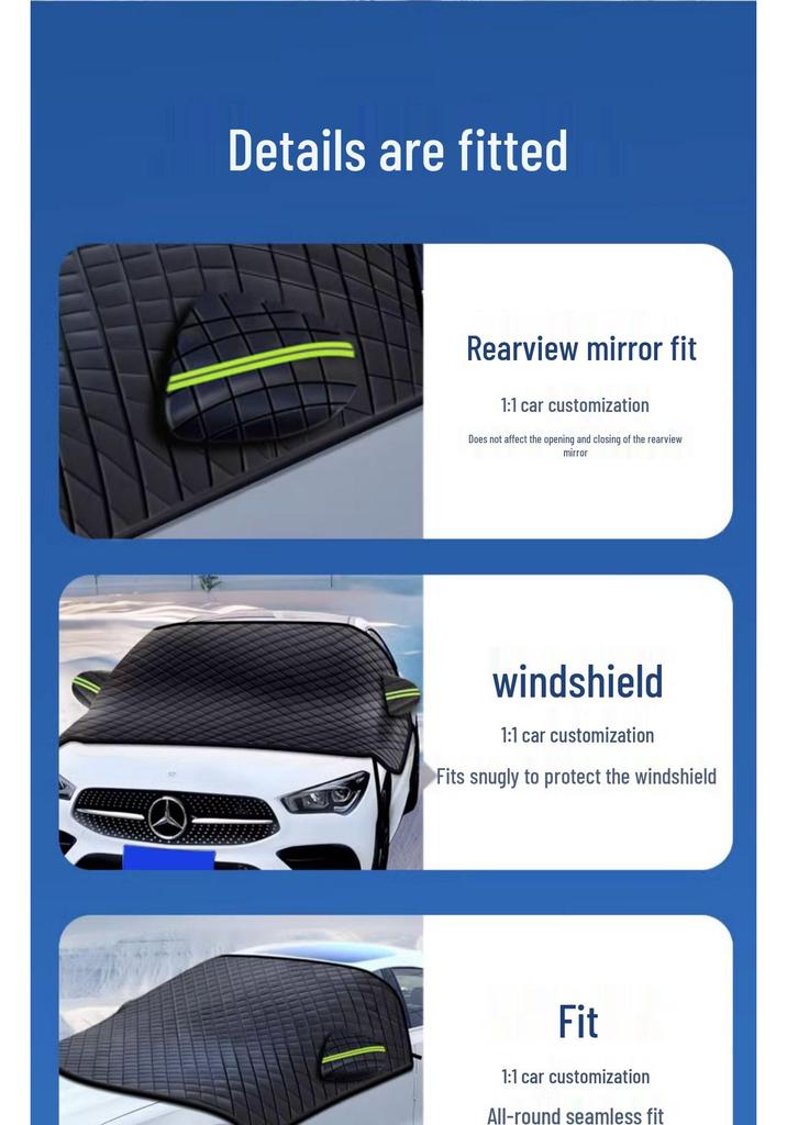 Thickened Winter Windshield Snow and Frost Protection Cover