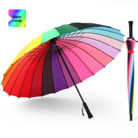 Extra-Large Windproof 24-Rib Umbrella - Double-Person Golf Umbrella with Long Handle, Business Design, Ideal for Rainstorms and Colorful Logos.
