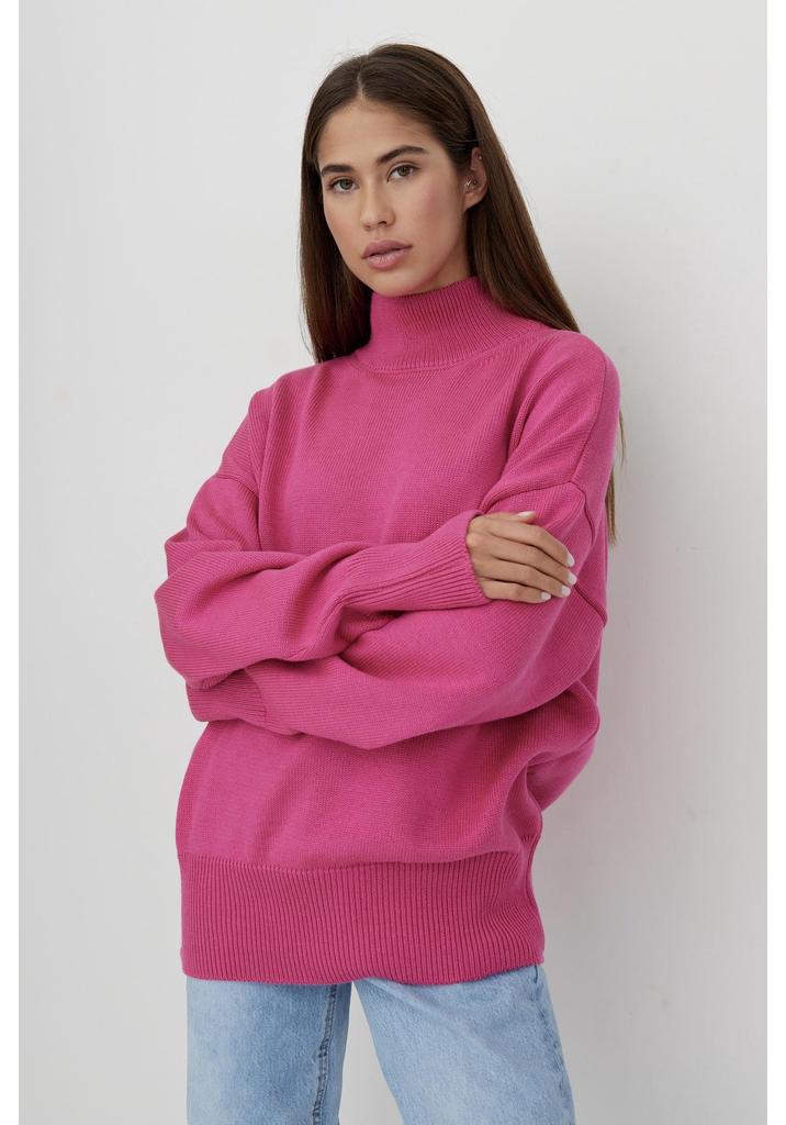 European & American Autumn/Winter Loose Cross-stitch Half-high Collar Sweater