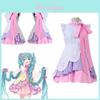 Sweet And Lovely Cosplay Costume Set Hatsune Miku Long Hair Princess