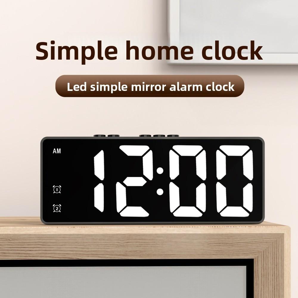 12/24H Dual Alarms LED Alarm Clock LED Digital Electronic Clock Creative Number Clock Home Decor