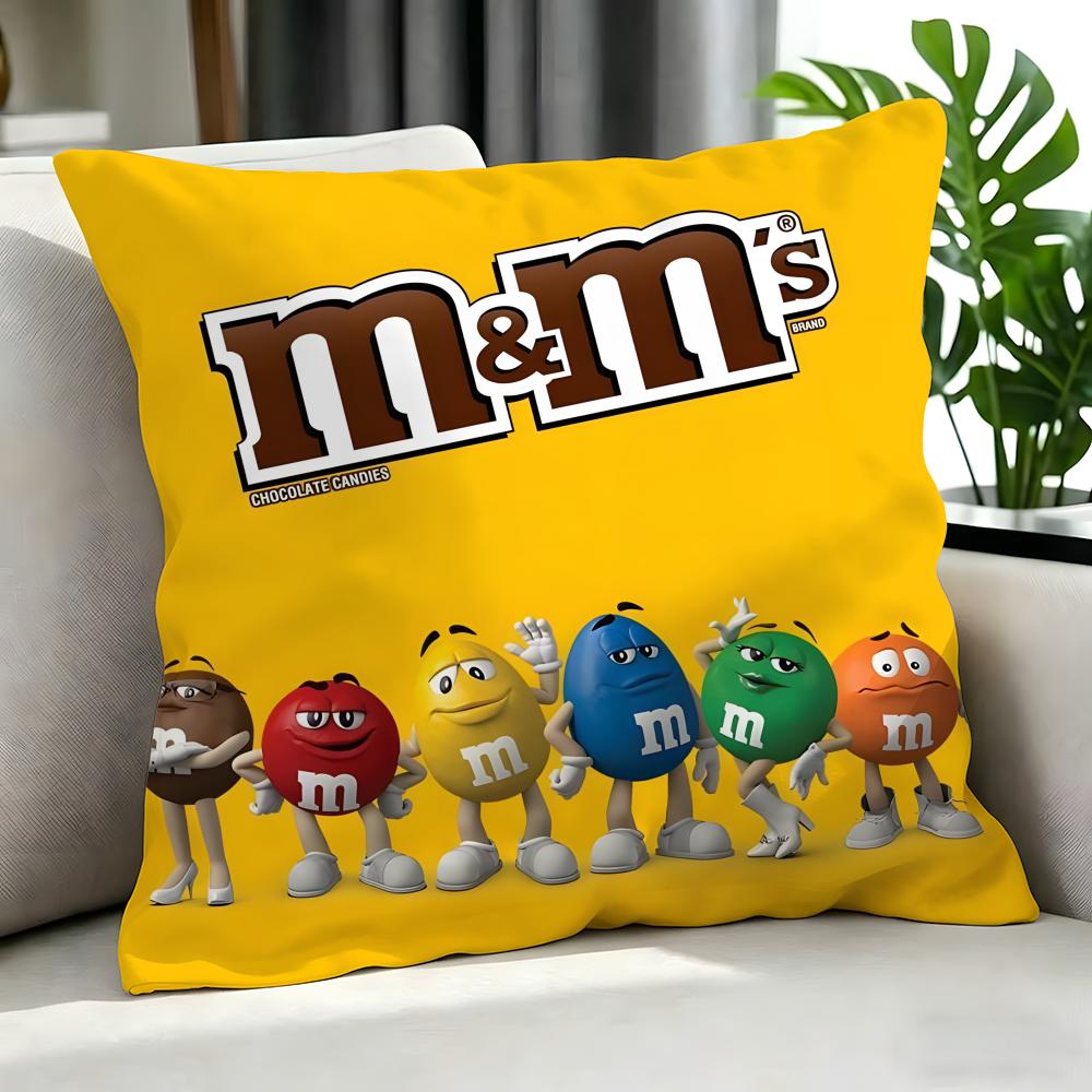 Food M&M'S Cushion Cover Cushion Cover Set 4Pcs 50X50 45X45 40X40 Pillowcase Decorative Sofa Home Decor