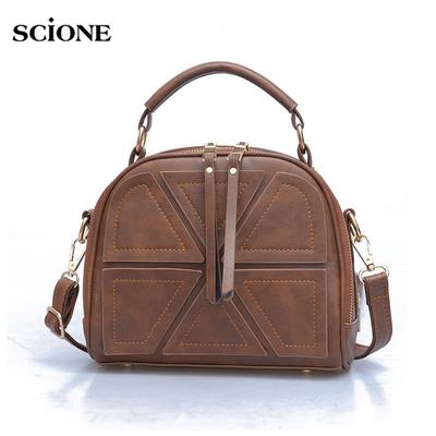 Tassel Crossbody Shoulder Bags for Women Patchwork Pattern Leather Handbag