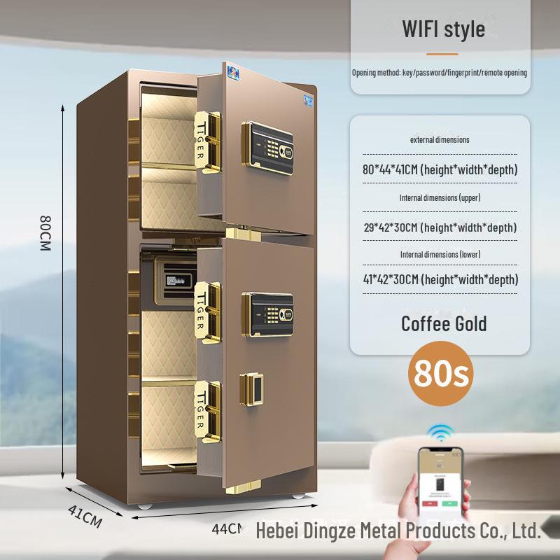 Tiger Brand All-Steel Fingerprint Safe for Home/Office - Anti-Theft Small Safe Deposit Box