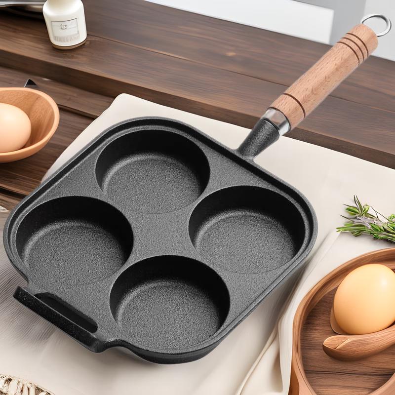 ZISIZ Cast Iron Four-Hole Egg Pan