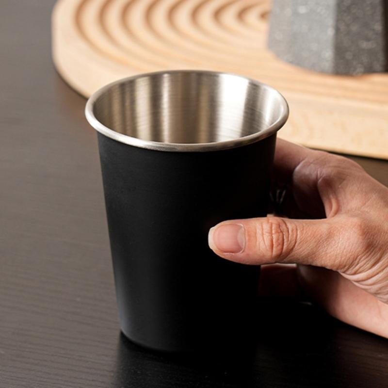 4pcs Stainless Steels Drinking Cups Outdoor Travel Cups 350ml Coffees Milk Beer Mug Stackable Camping Cup Enduring