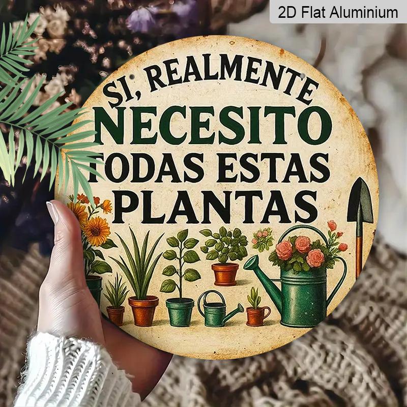 2D Flat Aluminum Wall Art with A Whimsical Design 7.87 Inches X 7.87 Inches Perfect for Plant Lovers; Ideal for Farms, Gardens, Farmhouses, Cafes