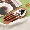 8/16/24 Stück 304 Edelstahl Imitation Holzgriff Besteckset Geschirr Westliches Tafelgeschirr Messer Gabel Teelöffel Silberware