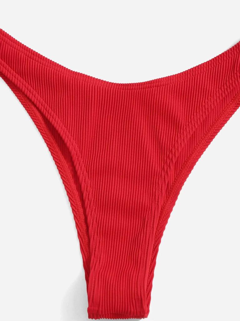 2023 V-Shaped Ribbed Bikini with Split Pants - Sexy Women's Swimwear