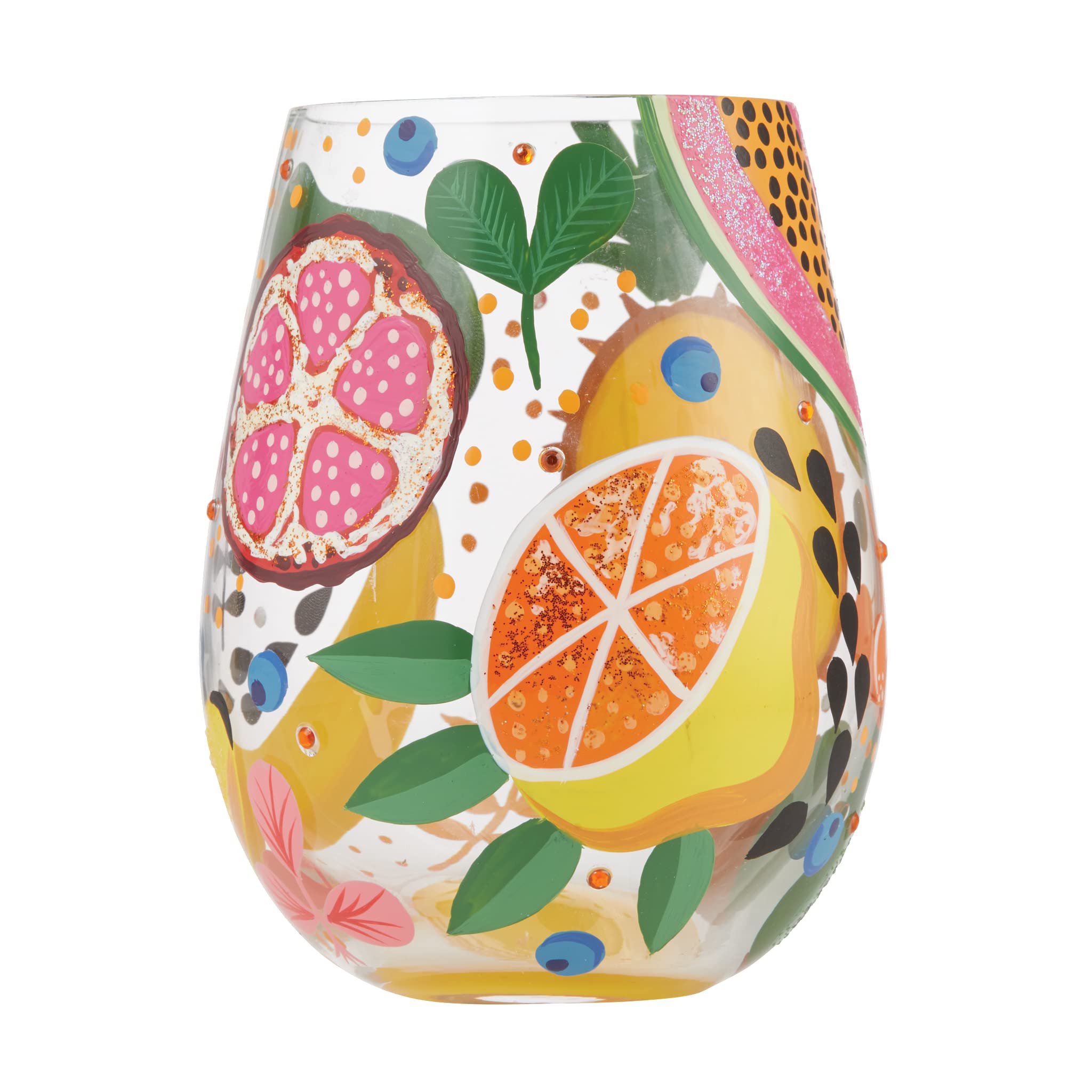 

enesco Lolita Stemless Glasses Tropical Fruit 6010894