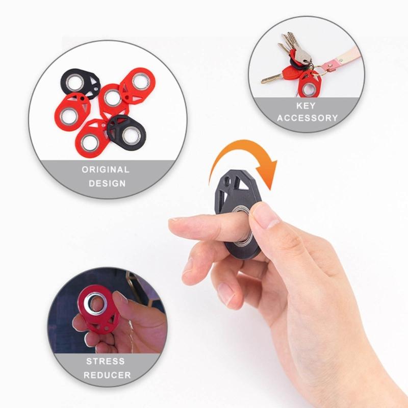 Rotating Fidget Rings Keyring Cool Decompression Toy Metal Fidget Toy Finger Spinner Rings Perfect for Kids and Adults