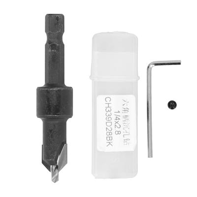 Countersink Drill Bit Set Hex Shank Adjustable Replacement with Wrench Storage Container for Wood