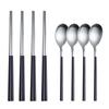 8Pcs Stainelss Steel Cutlery Set Korean Spoons Chopsticks Tableware Set Spoon Chopsticks Dinnerware Set Kitchenware Dinner Set