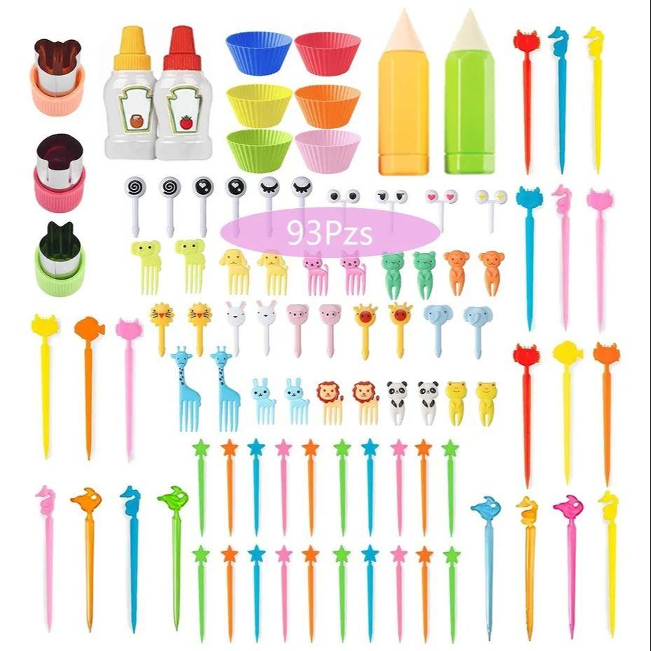 

93 PCS Animal Fruit Food Picks, Bento Box Picks, Mini Cartoon Animal Food Toothpicks, Lunch Bento Forks Picks for Kids