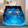 1Pc HUNTR/X Derpy Cats Print Flannel Blanket, High Quality Digital Printing, Comfortable for All Seasons, Home DecorGifts821056