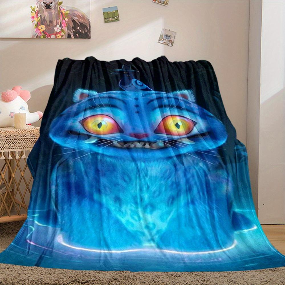 1Pc HUNTR/X Derpy Cats Print Flannel Blanket, High quality Digital Printing, Comfortable for All Seasons, Home DecorGifts821056