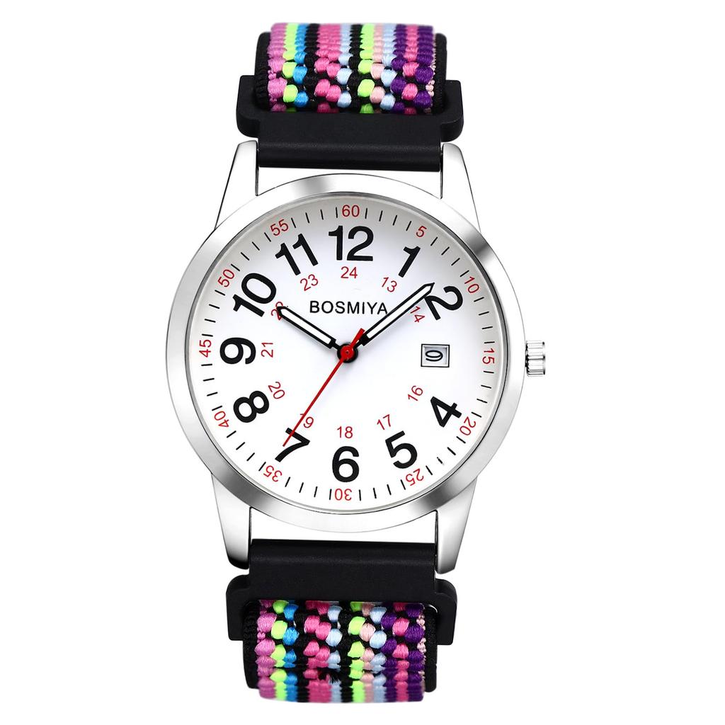 Quartz Watch with Braided Analog Date Calendar Large Colorful Popular Perfect for Christmas Men's Band, Waterproof Display, Display, Display, Dial,