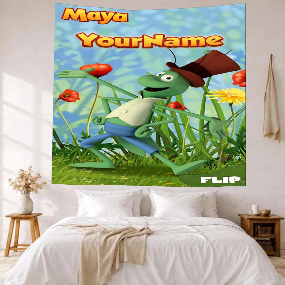 Biene Maja Custom Your Name Wall Decor Tapestry Art For Pet Memorial Birthdaywedding Party Backdrop Family Gift