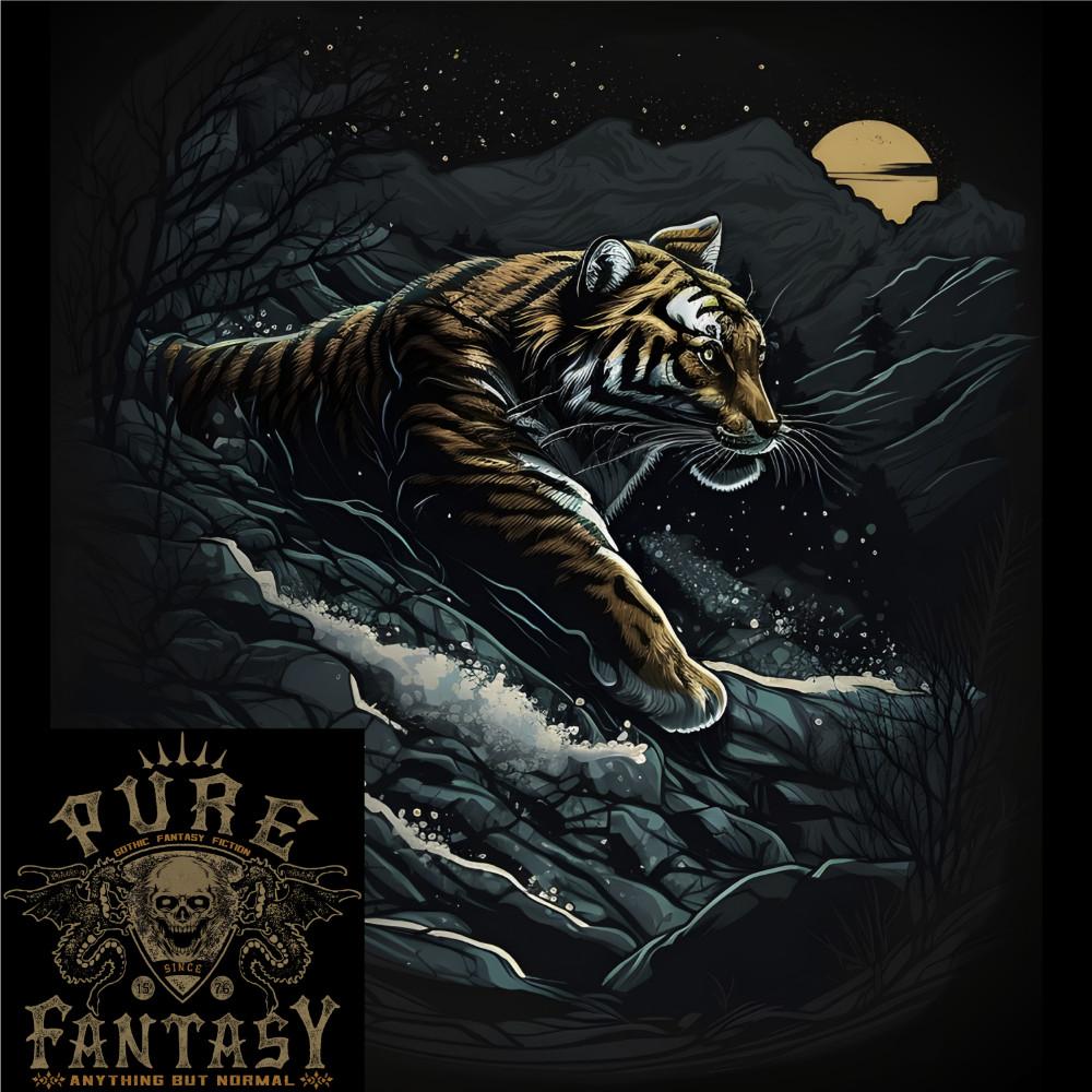 26 A Wild Tiger in the Moonlight Mens Light Cotton T-Shirt Unisex T-Shirt M