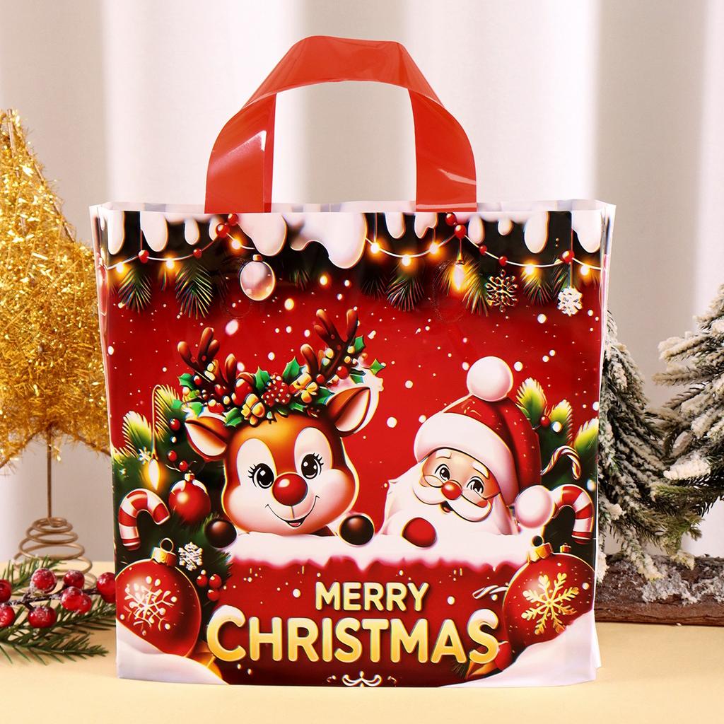 6pcs Merry Christmas Gift Bags Santa Elk Tote Bags Navidad Natal Christmas Decor for Home 2026 New Year Gifts Packaging Bags