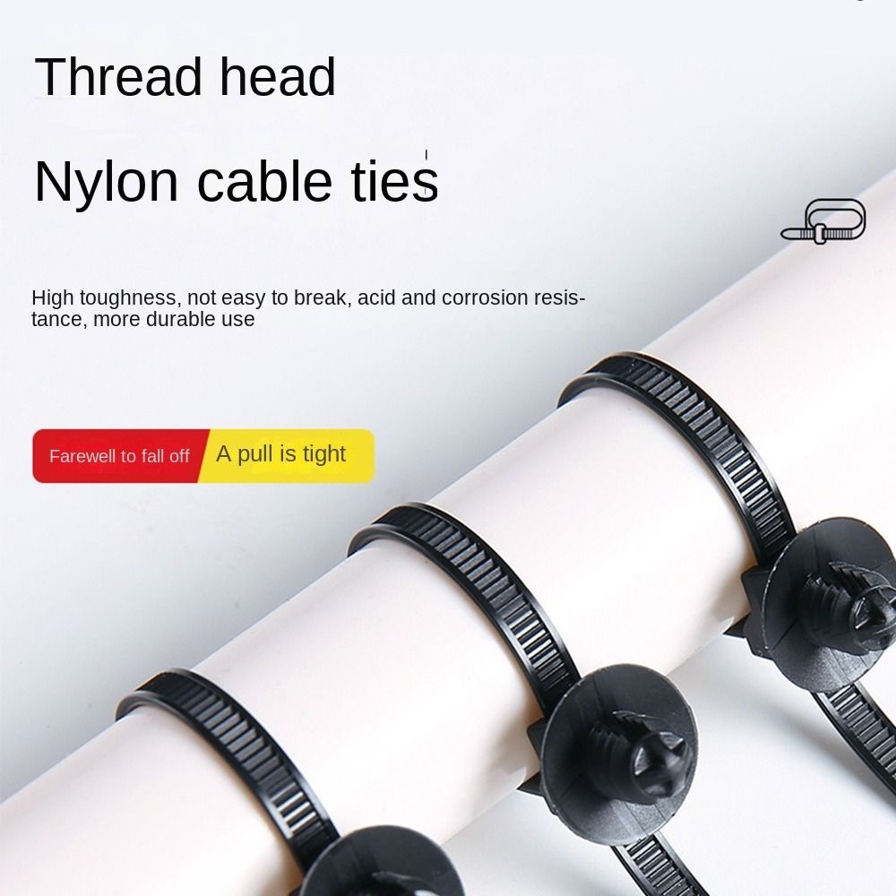 20pcs Fastening Zip Cable Ties Black Cable Ties Wrap Cable Thread Car Nylon Ties Nylon Cable Ties