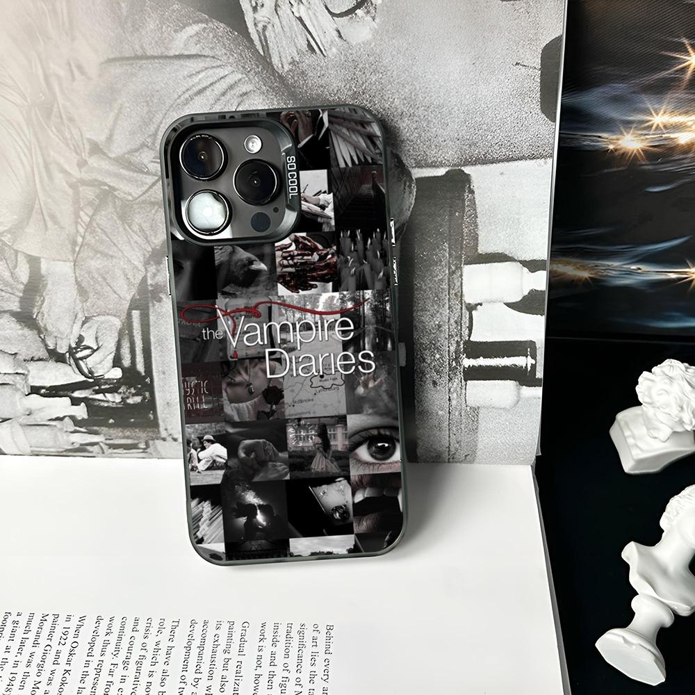Custodia per Telefono The Vampire Diaries Colore Argento Opaco Per IPhone 16 17 15 14 13 12 11 Pro Max Plus XS X Antiurto Cover Rigida
