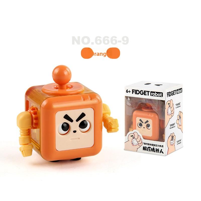 Children s Stress-relieving Robot Toys, Stress-relieving Fingertip Robot Stress-reducing Cube, Unique and Novel Toys Open your eyes оранжевый