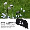 6Pcs Golf Club Iron Head Elastic Protective Cover Case Set Accessory(Black)