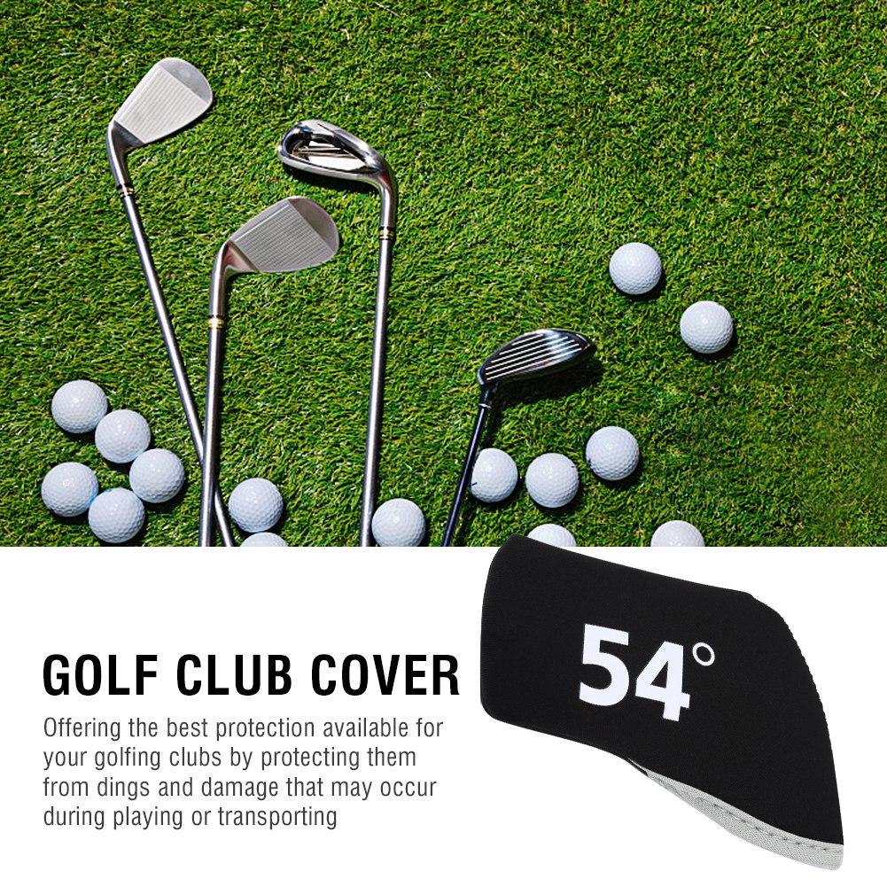 6Pcs Golf Club Iron Head Elastic Protective Cover Case Set Accessory(Black)