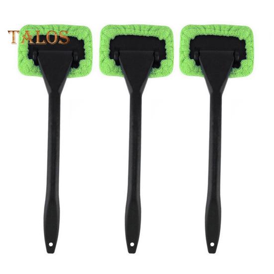 3Pcs Windshield Cleaning Wand Auto Window Cleaner Long Handle Easy To Use Portable Windshield Cleaning Tool with Reusable Cloth Pads