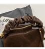 Meilaide Suede Pillow Bag: 2024 Autumn/Winter Versatile Crossbody for Commute, Large Capacity, Single Shoulder Wear.