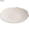 Creative Beige Petal Edge Ceramic Flat Plate Restaurant Irregular Steak Plate Dessert Plate Sushi Plates Specialty Tableware