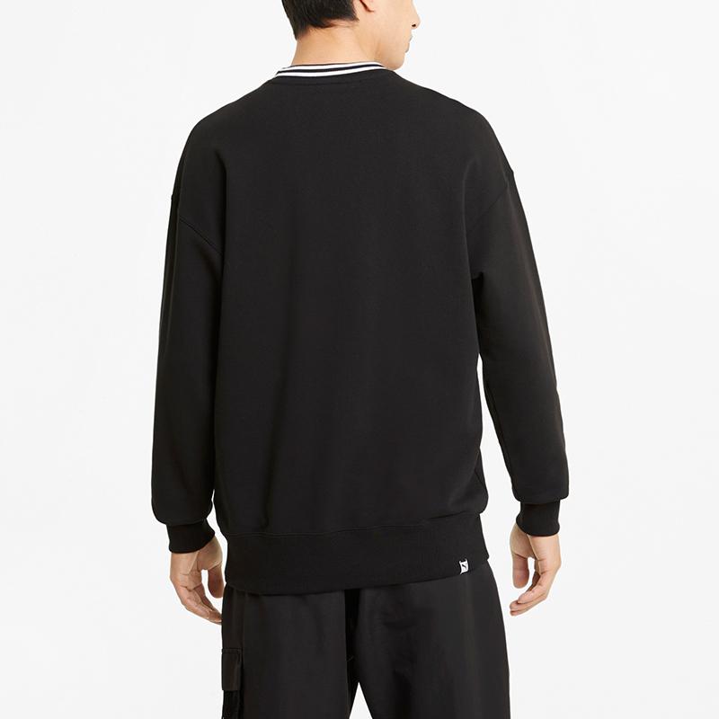 Puma Downtown Casual Sport Crew Neck Long Sleeve Knit Sweater Men Sweater Black 531426-01