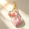 Resin Cherry Cherry Bag Charm Hearth Design Heart-shaped Keychain Fruit Key Chain  Gift Giving