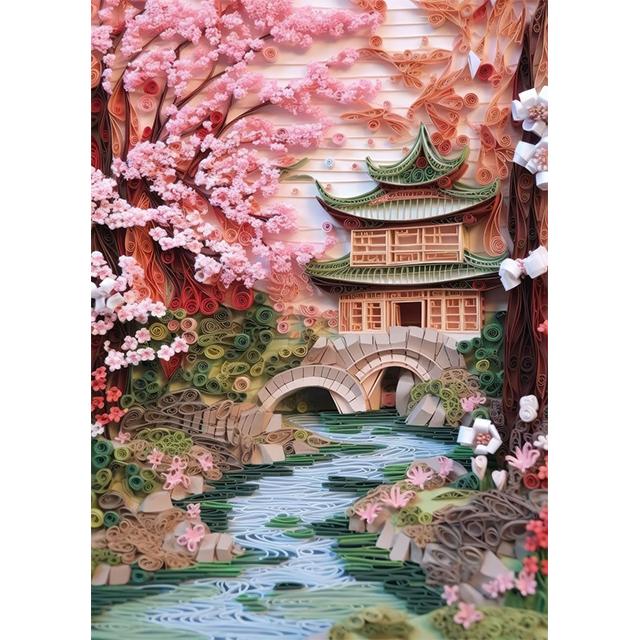 Paper Quilling Visual Effects Landscape Prints Poster Canvas Painting Modern Wall Art Picture For Living Room Bedroom Home Decor