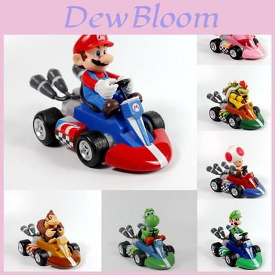 Dárky Super Mario Kart Princezna Peach Stahovací Figurka Auto Pvc Hračka Sbírka S Odnímatelnými Končetinami